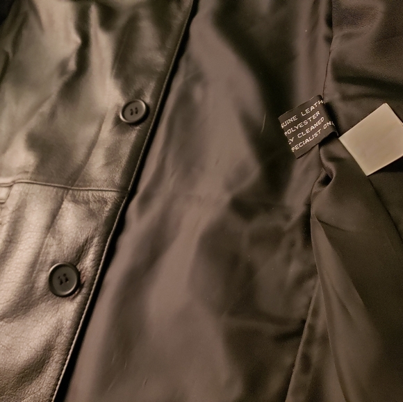Lucky Leather Company, leather sport coat, black, never worn. - Picture 6 of 6